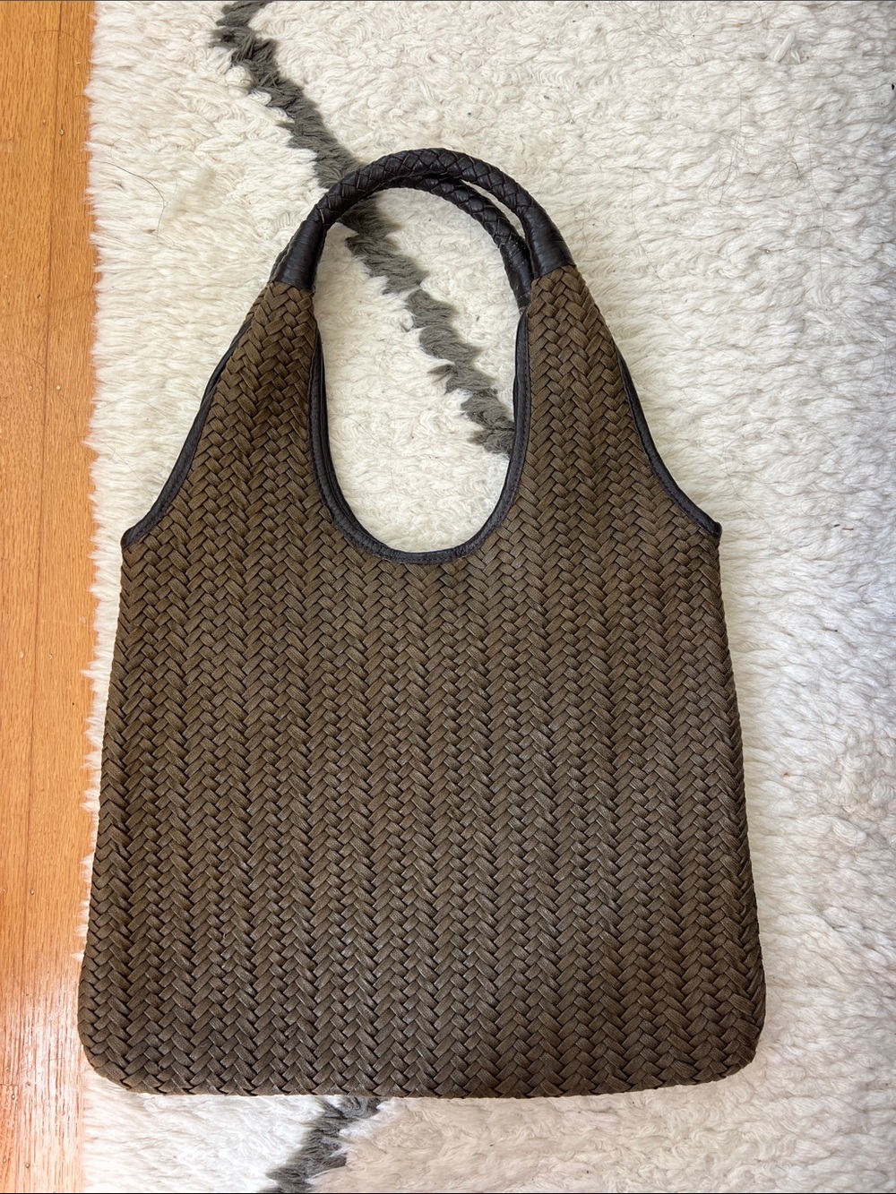 Vintage Banana Republic Woven Tote Bag in Dark Brown